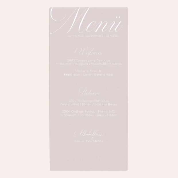Menükarte Hochzeit - Glitterfunken