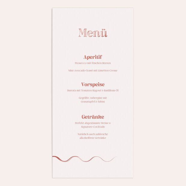 Menükarte Hochzeit - Sunset Shapes