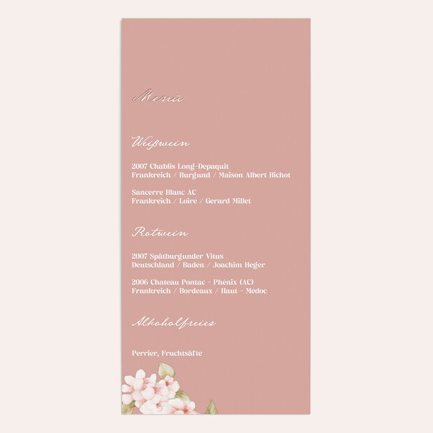 Menükarte Hochzeit - Happy Love Birds