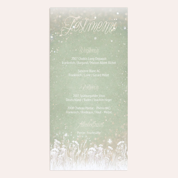 Menükarte Hochzeit - Zauberlicht
