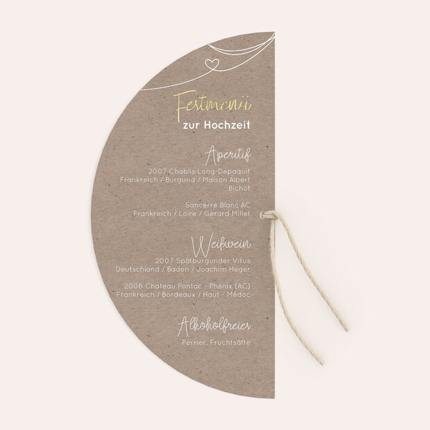 Menükarte Hochzeit - Unendlich verliebt