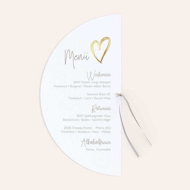 Menükarte Hochzeit - Herz über Kopf