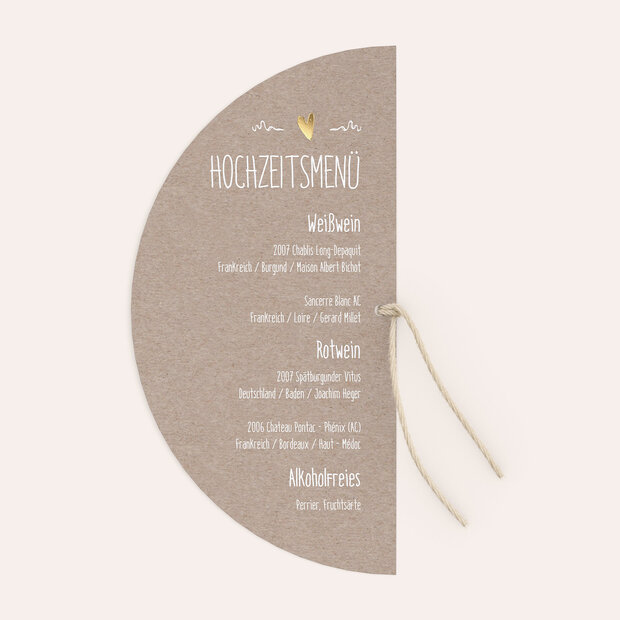 Menükarte Hochzeit - Rustique