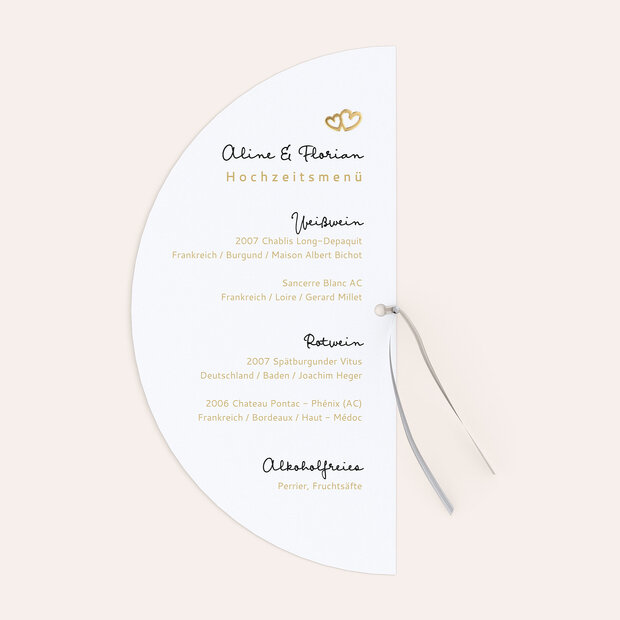Menükarte Hochzeit - Zarte Ringe