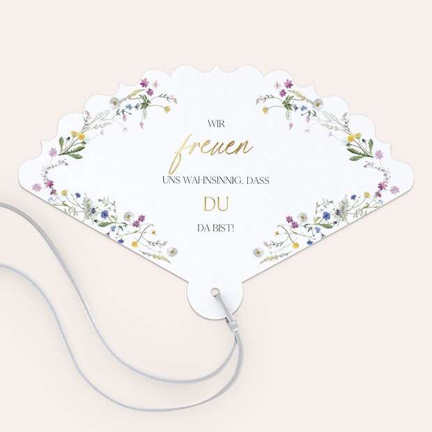 Menükarte Hochzeit - Blumige Vielfalt