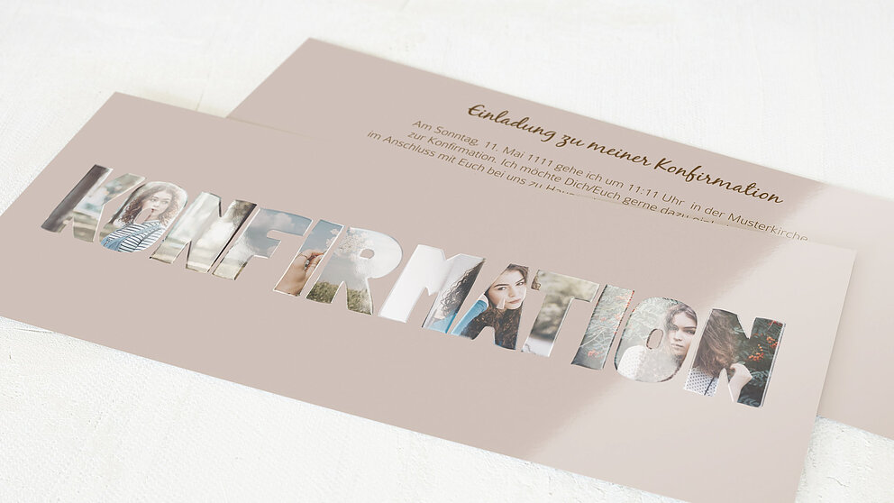 Konfirmationskarten Fototext Detail