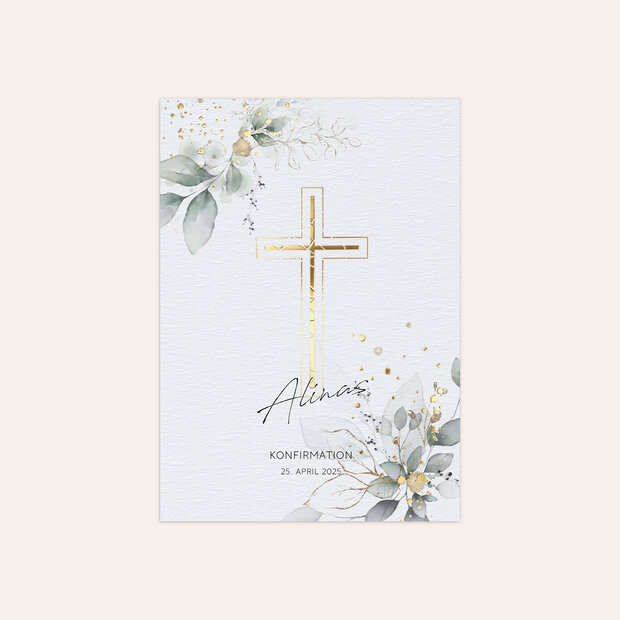 Konfirmationskarten - Umranktes Kreuz