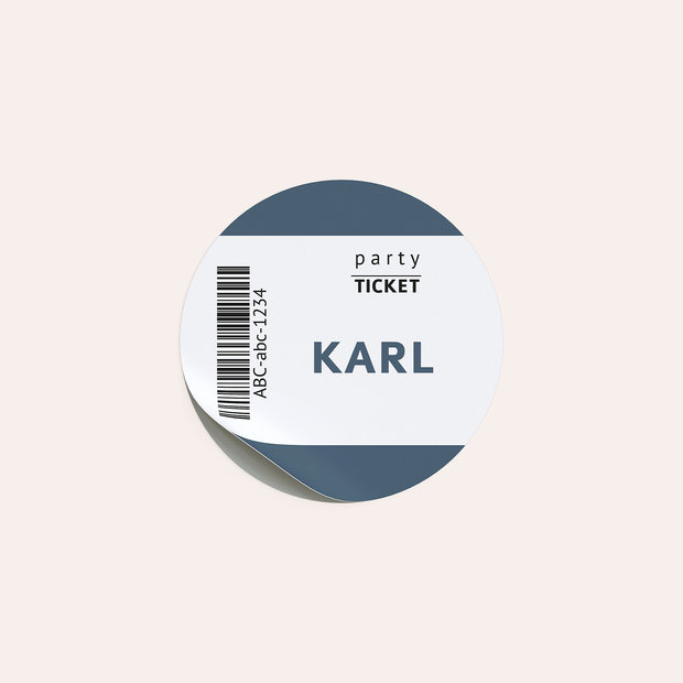 Geschenkaufkleber für Gastgeschenke - Party Ticket