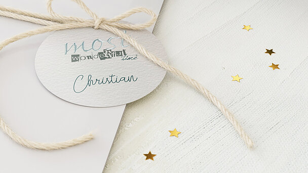 Geschenkanhänger Weihnachten - Wintercollage