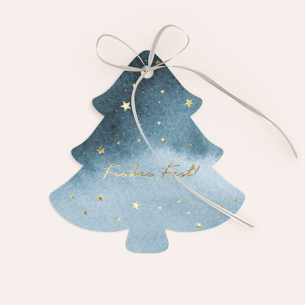 Geschenkanhänger Weihnachten - Wasserfarbenglanz