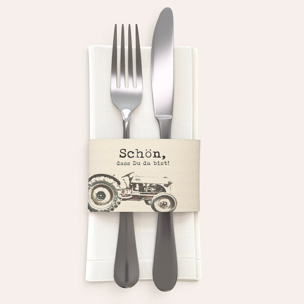 Bestecktaschen und Serviettenanhänger allgemein - Herr der Maschine