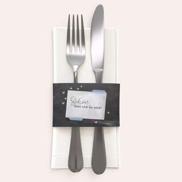 Bestecktaschen und Serviettenanhänger allgemein - Kreidezeit