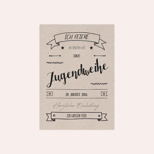 Jugendweihe Karten - Kraftliner