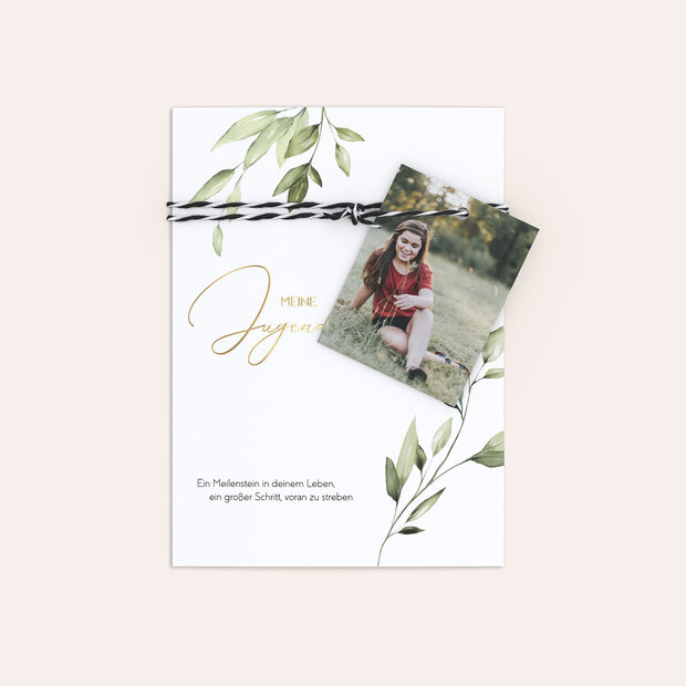 Jugendweihe Karten - Grüner Meilenstein