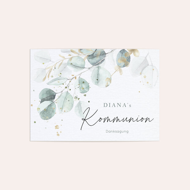 Danksagungen zur Kommunion - Zartgrüne Blätter
