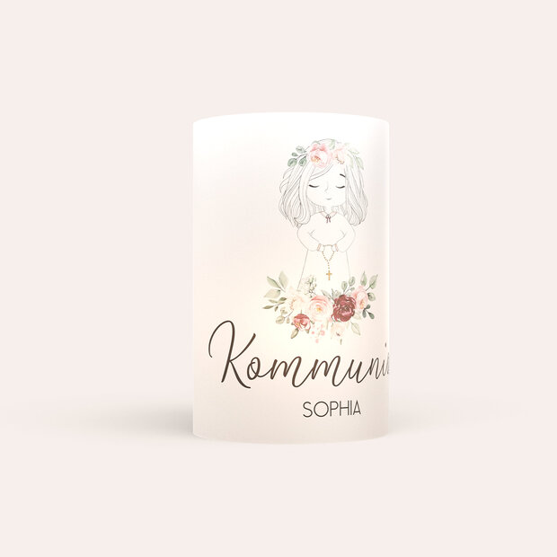 Windlicht Kommunion - Weißes Kleid