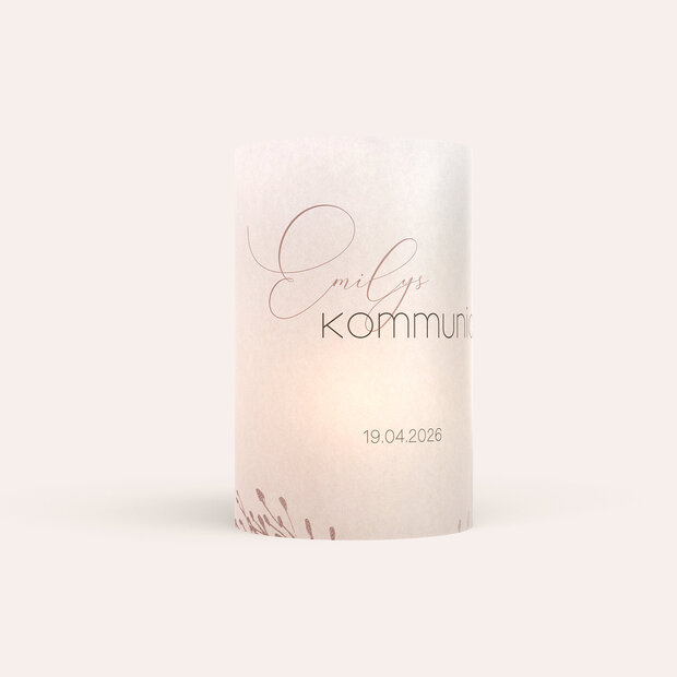 Windlicht Kommunion - Frühlingsgarten