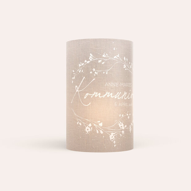 Windlicht Kommunion - Elegante Blütenranken