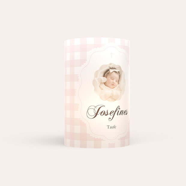 Windlicht Taufe - Soft Gingham Baptism
