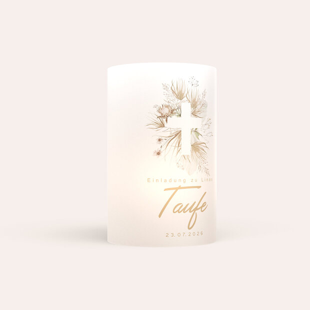 Windlicht Taufe - Duftender Wiesenstrauß