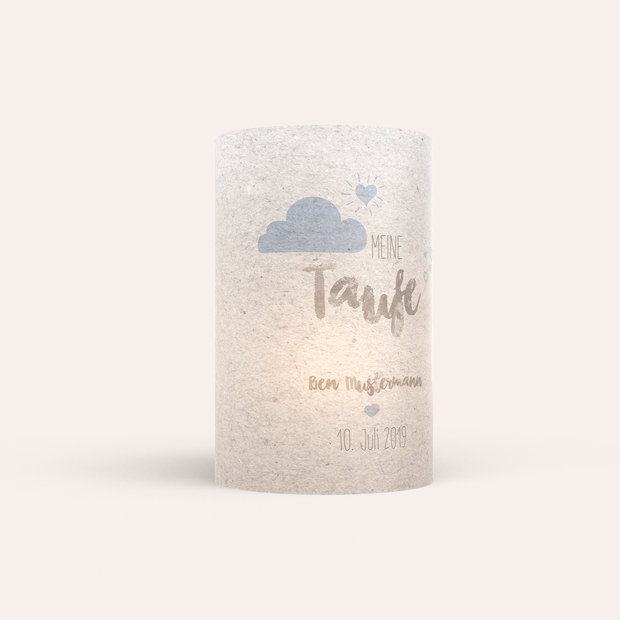 Windlicht Taufe - Herzchenregen