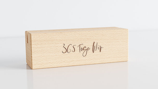 Holzblende für Kalender - Fröhlicher Jahreswechsel