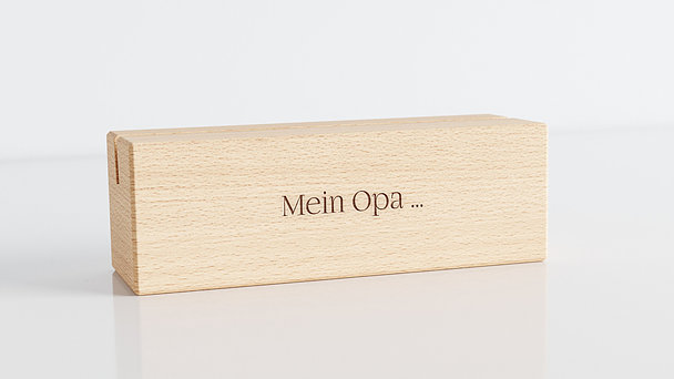 Holzblende für Kalender - Fotoaufsteller “Mein Opa”