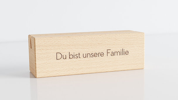 Holzblende für Kalender - Fotoaufsteller 