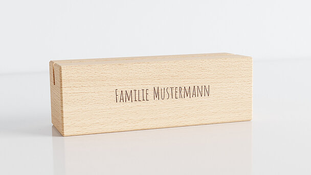 Holzblende für Kalender - Unser Glück im Blick