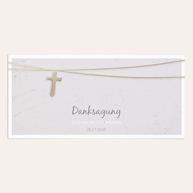 Danksagungen zur Konfirmation - Holzkreuz