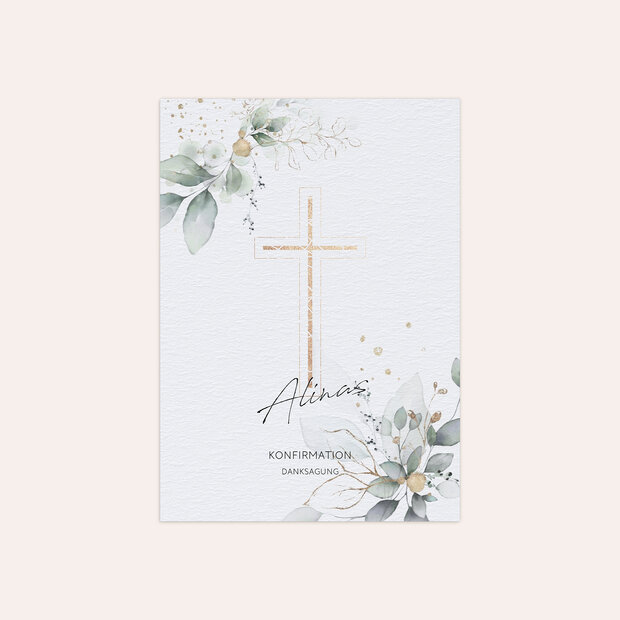 Danksagungen zur Konfirmation - Umranktes Kreuz