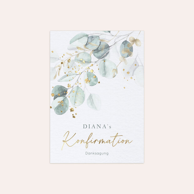 Danksagungen zur Konfirmation - Zartgrüne Blätter