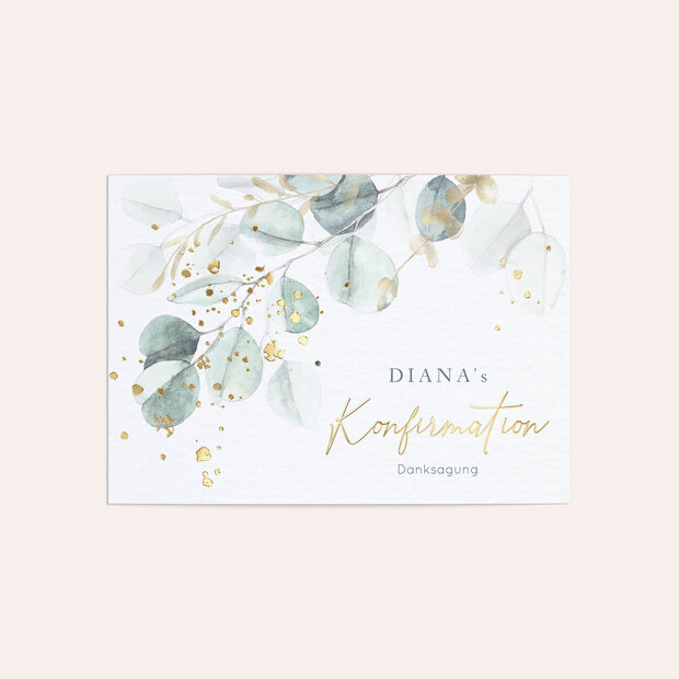 Danksagungen zur Konfirmation - Zartgrüne Blätter