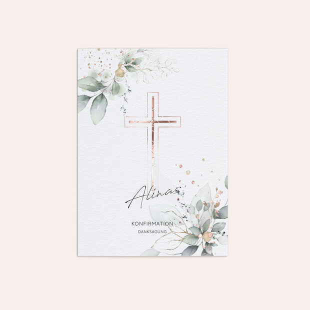 Danksagungen zur Konfirmation - Umranktes Kreuz