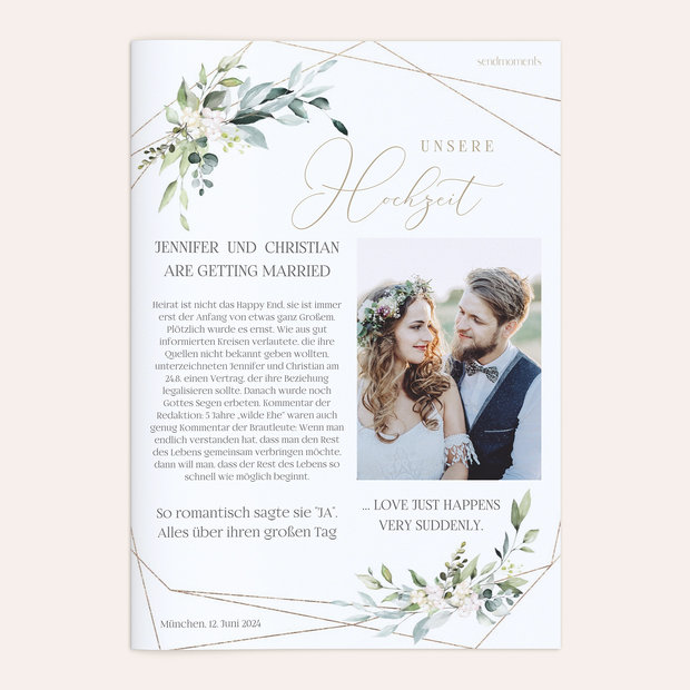 Hochzeitszeitung - Tender Florals Festschrift