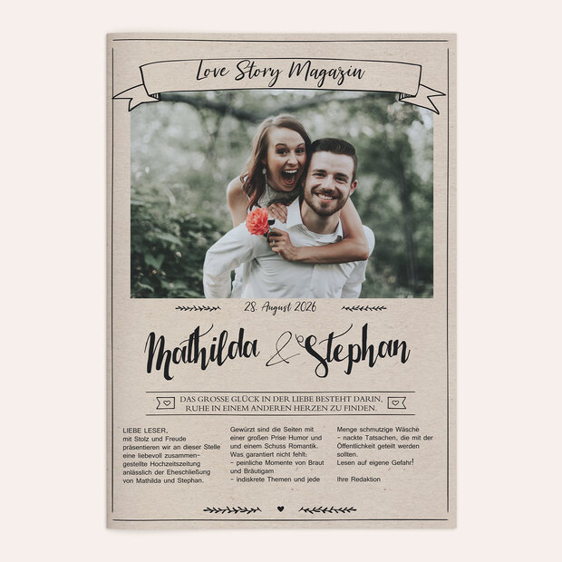 Hochzeitszeitung - Kraftpapier Festschrift