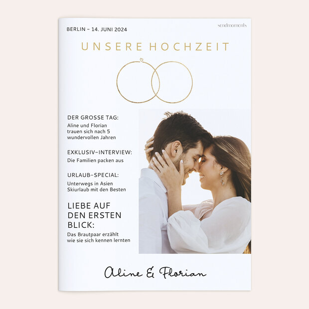 Hochzeitszeitung - Zarte Ringe Festschrift