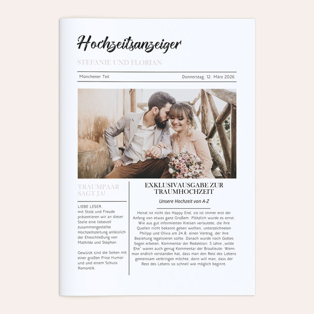 Hochzeitszeitung - Zeitung