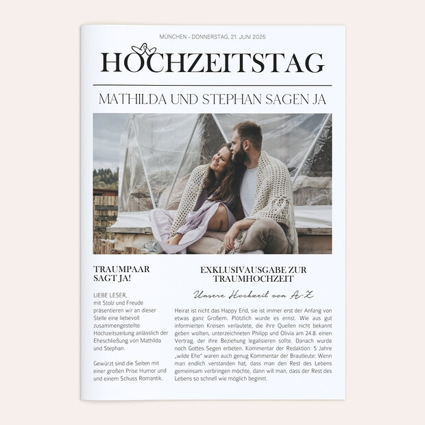 Hochzeitszeitung - Herzklopfen Festschrift