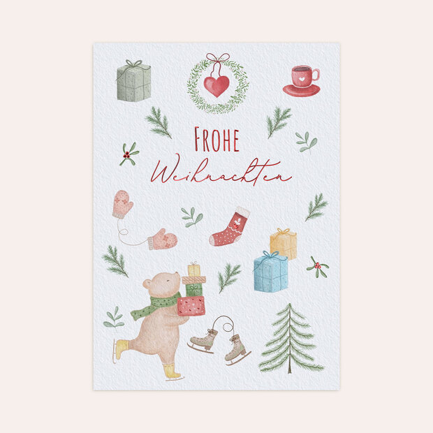 Weihnachtskarten - Weihnachtszweig & Herzenszeit