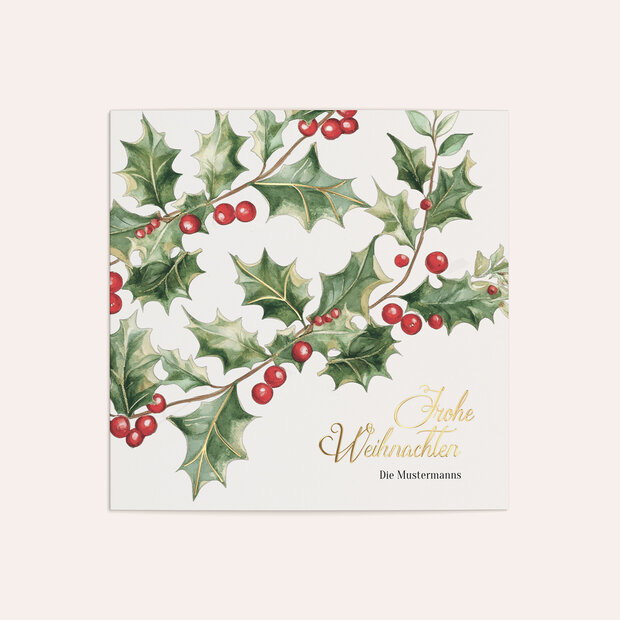 Weihnachtskarten - Wintergrün & Beerenrot