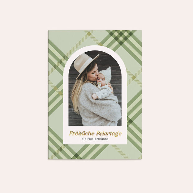 Weihnachtskarten - Feierlicher Karo-Look