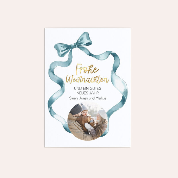 Weihnachtskarten - Seidenschleife