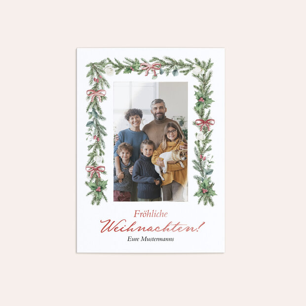 Weihnachtskarten - Schleifengirlande