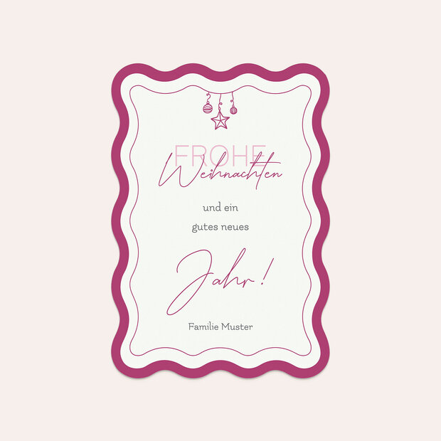 Weihnachtskarten - Pink Scalloped Christmas