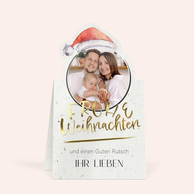 Weihnachtskarten - Fröhliche Weihnachtsmütze