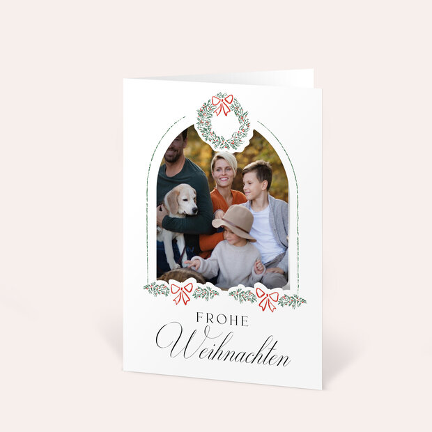 Weihnachtskarten - Weihnachtsgruß mit Schleife
