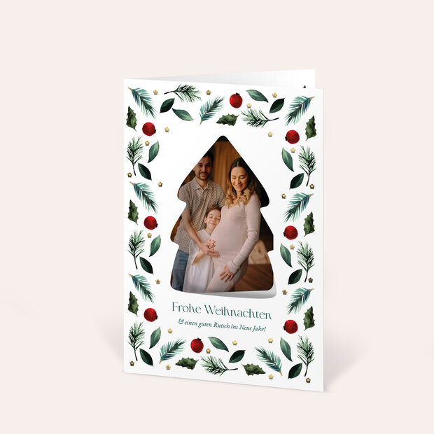 Weihnachtskarten - Weihnachtlich umrahmt