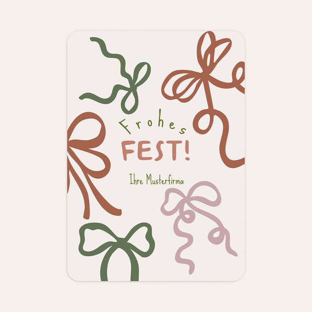 Weihnachtskarten Geschäftlich - Illustre Schleifenliebe