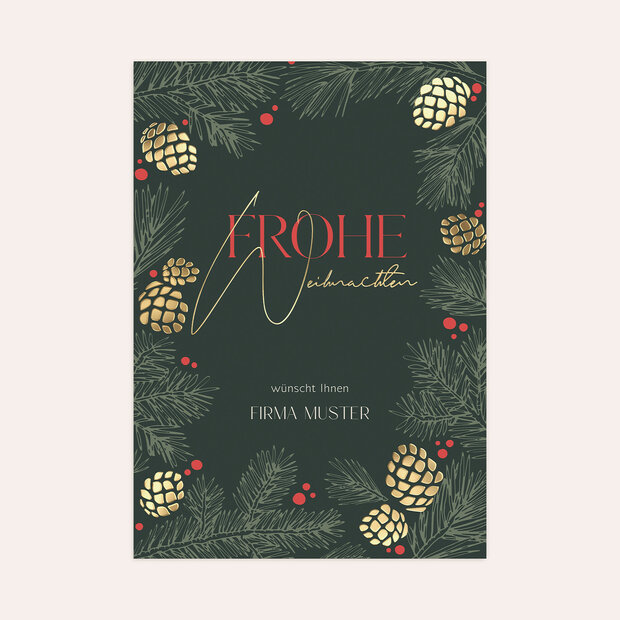 Weihnachtskarten Geschäftlich - Weihnachtliche Kiefernzapfen